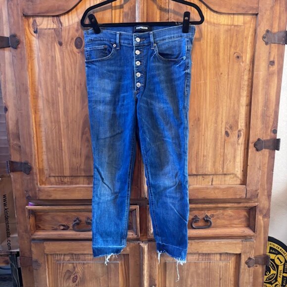 Express Stretch Cropped High Rise Jeans - Size 10R - Picture 1 of 9